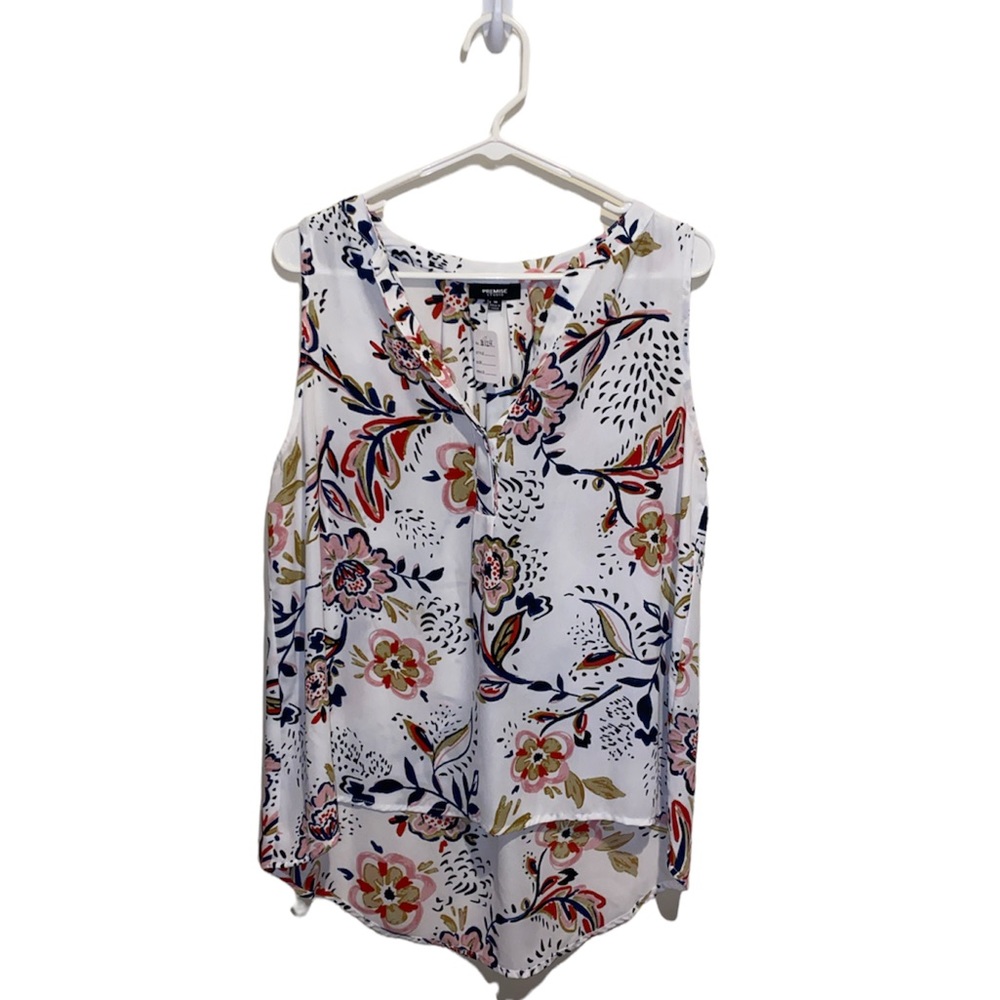 [Premise Studio] White Floral Blouse